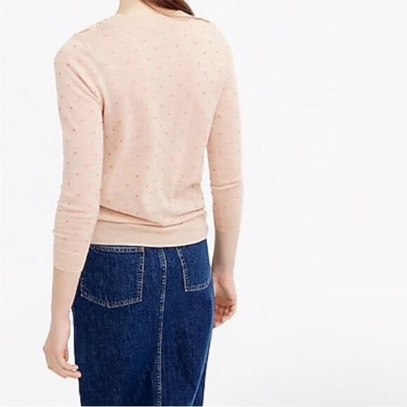 J. CREW Sweater Embroidered Polka Dots E2162 size XL 100% merino wool pullover - Picture 2 of 9